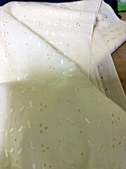 Vintage NEW soft yellow Eyelet Light Cotton Blend Fabric 4 YARDS 42″W