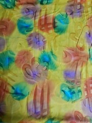 ******* BRIGHT ASIAN SYMBOL LOOKING PRINT FABRIC ******