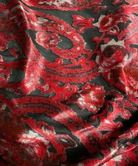 Red Rayon Acetate Velvet Devore’ ( Burnout )