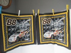 NASCAR 2 Pillow Panel 18″ Squares UPS Racing Dale Jarret # 88 VTG RARE