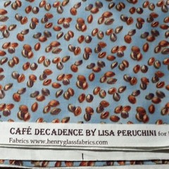 Henry Glass Cotton Sewing Fabric Cafe Coffee Bean Print Quilting Crafts 3.5 yds