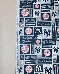 New York Yankees ~ Logo Pattern MLB Cotton Fabric 1/4 Yard 9” X 56”