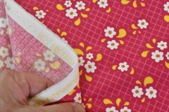 By 1/2 Yd, Yellow & White Floral on Hot-Pink, Moda, Prairie Grass, Japan, B1687
