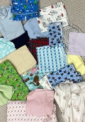 Mixed Fabric Pieces/Scraps Lot, Multicolor, Mixed Pattern, Quilting Crafts