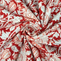 E-Tailor® Indian Handmade Ethnic 100% Cotton Running Hand Block Print Natur