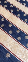 6 Yd Blue And Gold Upholstery Fabric 52 In Wide Medallion Pattern Continuous…