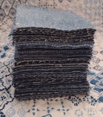 Hand Cut Denim Blue Jean Fabric Squares 4″ X 4″ Lot Of 100 For Rag Quilt Craft