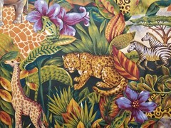 2.5 Yds X 43″ Wild Animal Zebra Giraffe Jungle Print VIP Cranston Cotton Fabric