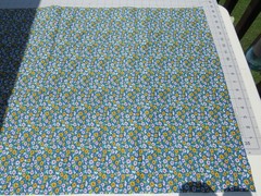2 Yds X 44″ Cranston Print Works VIP Print Blue With Yellow & White Daisy’s