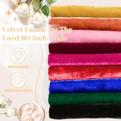 Red Velvet Fabric by The Yard, 1 Yard x 60 Inch Wide Luxury & Soft Stretchy V…