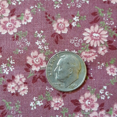 3.4 YDS Vintage Peter Pan Cotton Quilting Fabric Pink Prairie Floral 44″