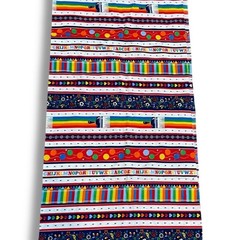 VIP Cranston Fabric Rainbow ABC Border Print 100% Cotton Nursery Remnant 44″