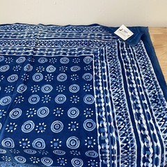 Hand Blocked Fabric Mughal India Textile Woven 60”X90” Central Cottage Emporium