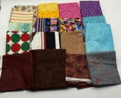 Lot of 20 Half Yards Cotton Fabric Mixed Brands & Themes Cat Paws Floral Solid