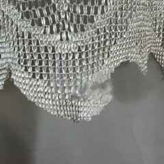 Vintage Ivory Lace Sheer Curtain Panels 54×85 Pair AS IS Flaws Snags 2 PC Crafts