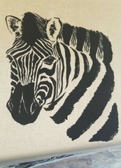 Bryant Indoor/Outdoor Toss zebra head pillow pannel 3 pannels