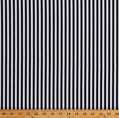 Cotton Black and White 1/4″ Stripes Dutch Striped Fabric Print by Yard D577.37