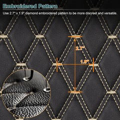 63″ Quilted Vinyl Faux Leather Fabric Foam Backed Car Upholstery Continuous Yard