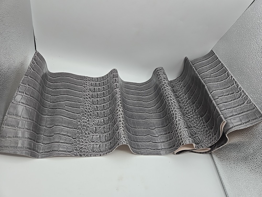 Dept 19 Faux Crocodile 3D Texture Leather Upholstery Vinyl Fabric New 54×10″