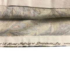 House N Home Fabrics Vintage Fabric Panel 50×50 Beige Botanical 1978 Floral Fern