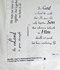 Christian Scripture Fabric Panel 19×43 Quilt Blocks Faith Bible Verses