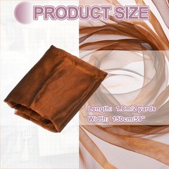 2 Yards x 59″ Iridescent Sheer Organza Fabric, Gradient Dark Gold