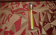 CLARENCE HOUSE ARBOLES RED GEOMETRIC VELVET FURNITURE FABRIC BY THE YARD 52″W
