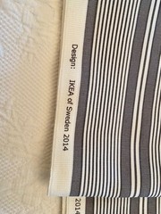 IKEA Cotton Fabric Grey/White Stripe 5 YDS x 59″ Clean & Crisp-2014