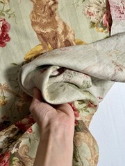 Lee Jofa Putting On The Dog Fabric 55”w x 35″ H Linen Spaniel Yorkie Dogs (5p)
