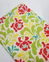 Heather Bailey Pop Garden Swirl Floral Red Green Sew Quilt Cotton OOP ONE YARD