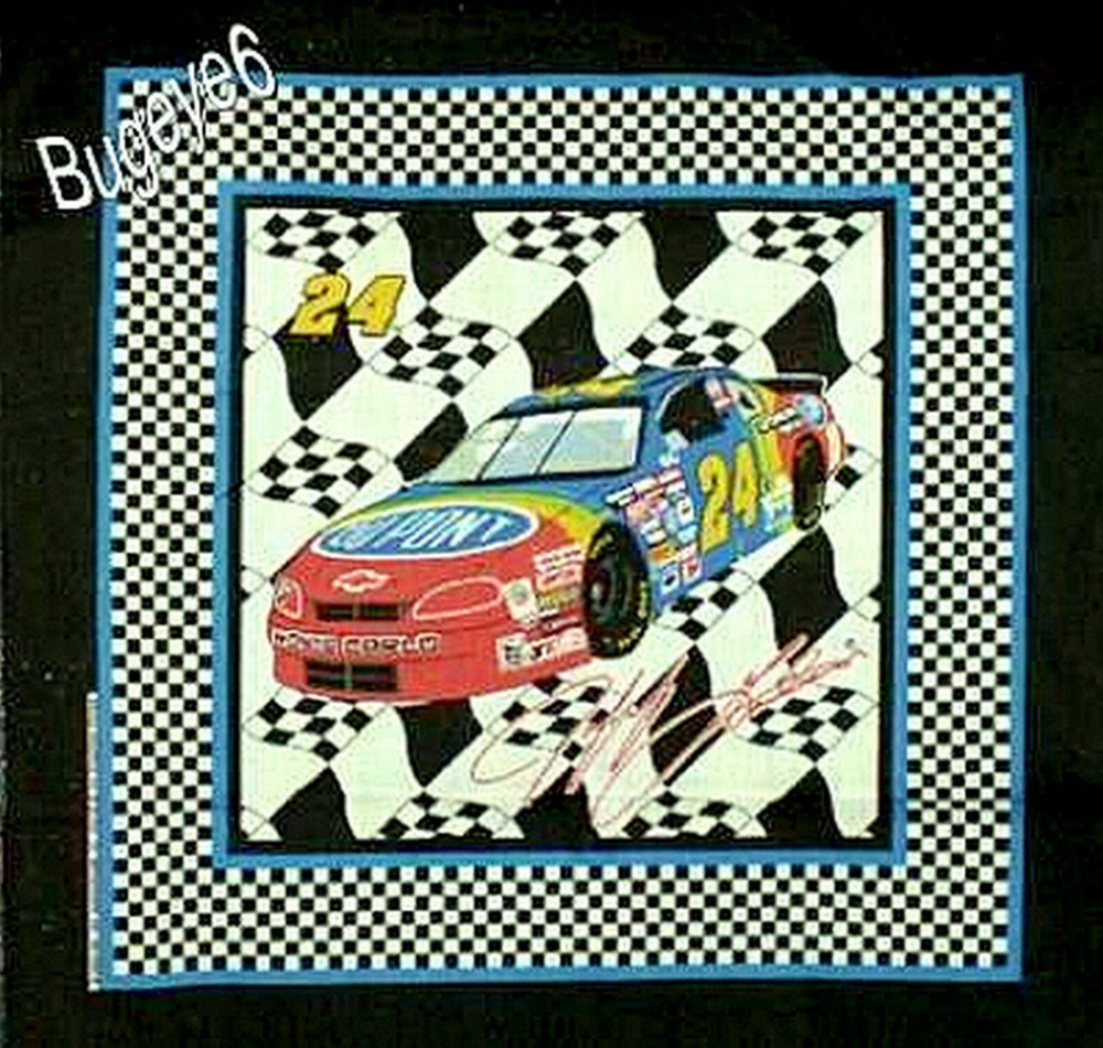 Race Car Fabric Jeff Gordon # 24 Nascar Checkered flag Masks Bandana DIY Craft