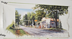 Digital Print Gas Station Panel by Luke Buck Collection by P & B Textiles btp