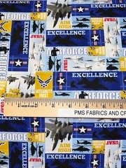 United States Military US Air Force 100% med cotton fabric by the yard #12 USAF