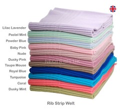 Rib Knit Strips,Cuff Waist Band,Chunky Stretch for Trim Edge Apparel,90cm x 18cm