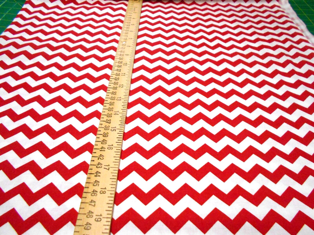 1 yard Red Chevron Fabric