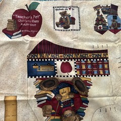 Teresa Kogut TEACHER’S PET VEST Panel Fabric ADULT S M L XL Cut & Sew Easy Bears