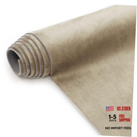 Suede Headliner Fabric with Foam Backing Material – Beige 36*60 Inch