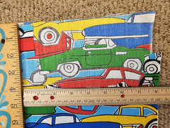 Vintage BRIGHT MULTICOLOR CARS VEHICLES KIDS NOVELTY COTTON FABRIC 2 Yards x 44″