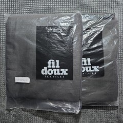 NEW Lot of 2 Fil Doux Textiles Gray Fabric Panels 76″ x 80″ Upholstery