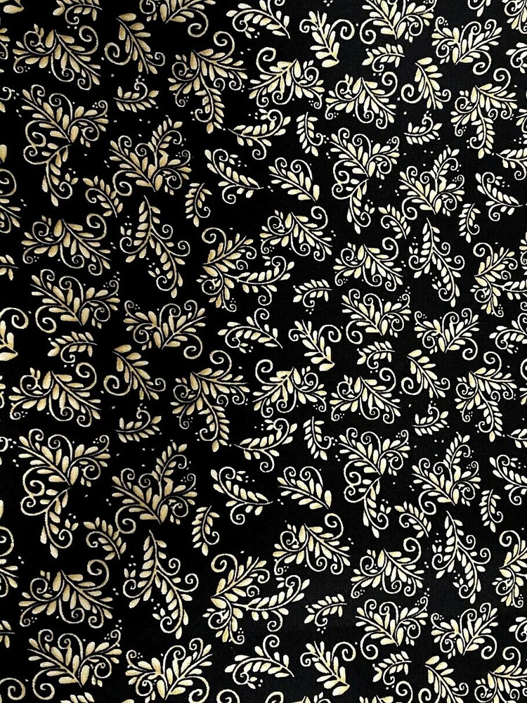 Morning Coffee Black & Antique cotton Fabric per yd sew / quilting Wilmington