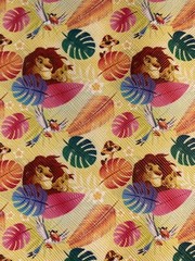 Lion King Printed Faux Leather Sheet A4 20x30cm