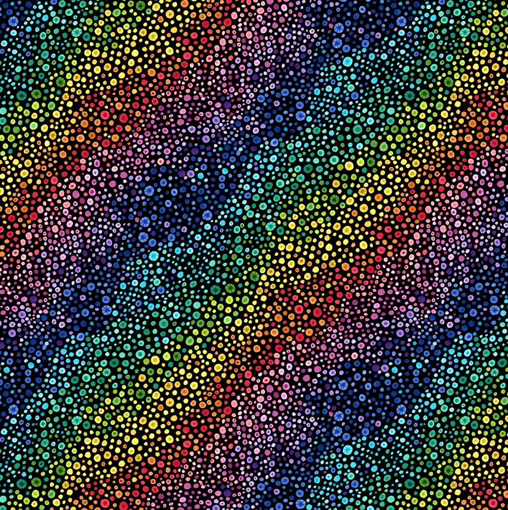 Fabric Carnivale Rainbow Bubbles Stripe WILMINGTON Cotton 1/4 yard 934