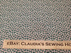 Calico Print BTY Schwartz Liebman Cranston Print Works Floral Ivory Red Green