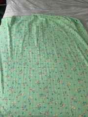 VTG Beautiful Windowpane DIMITY Fabric 1.5 Yds Tulip Flowers Doll