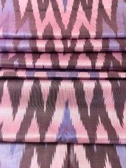 PURE UZBEK IKAT SHOI SILK FABRIC-FINE & DELICATE-100% SILK – TOP QUALITY FABRIC