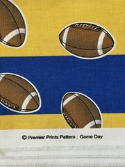 Premier Prints Game day Fabric Yellow Blue football stripe Heavy 56” x 230” 6.4Y