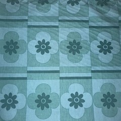 Vintage Cotton Spun Rayon Boussac of France Green Crafti Fabrics Florals 5 Yards
