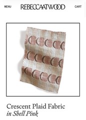 1.75 yds Rebecca Atwood Indoor/Outdoor Fabric Crescent Plaid / Shell Pink