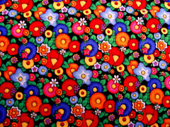 RARE 2005 MARY ENGELBREIT BRIGHT FEF’S FLORAL COTTON FABRIC 33″ X 44″