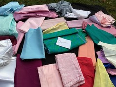 Vintage Satin Rayon Taffeta Silk Fabric Scrap Junk Journals Slow Stitch – 4 oz.